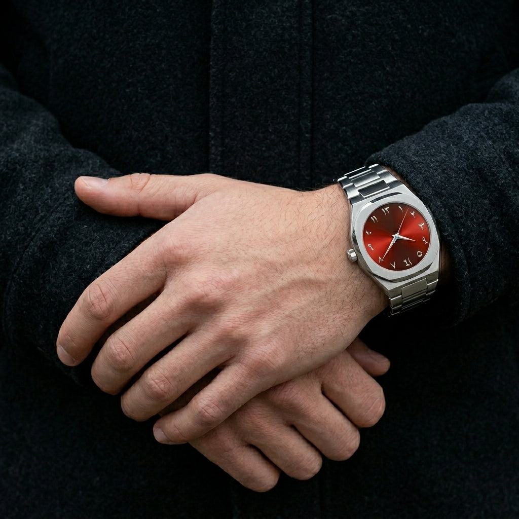 Saint Swiss Ksar Crimson – men's red dial watch