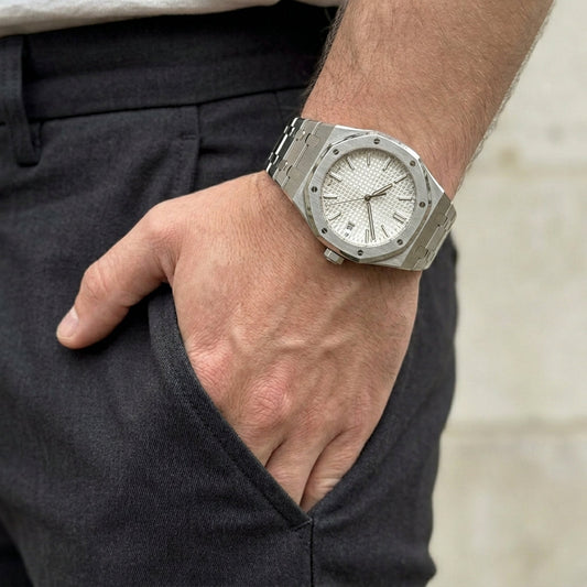 Saint Swiss Riviera – men's watch worn on wrist