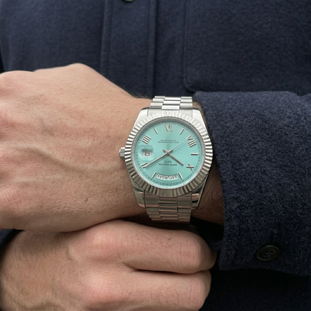 Saint Swiss President – men's watch lifestyle close-up