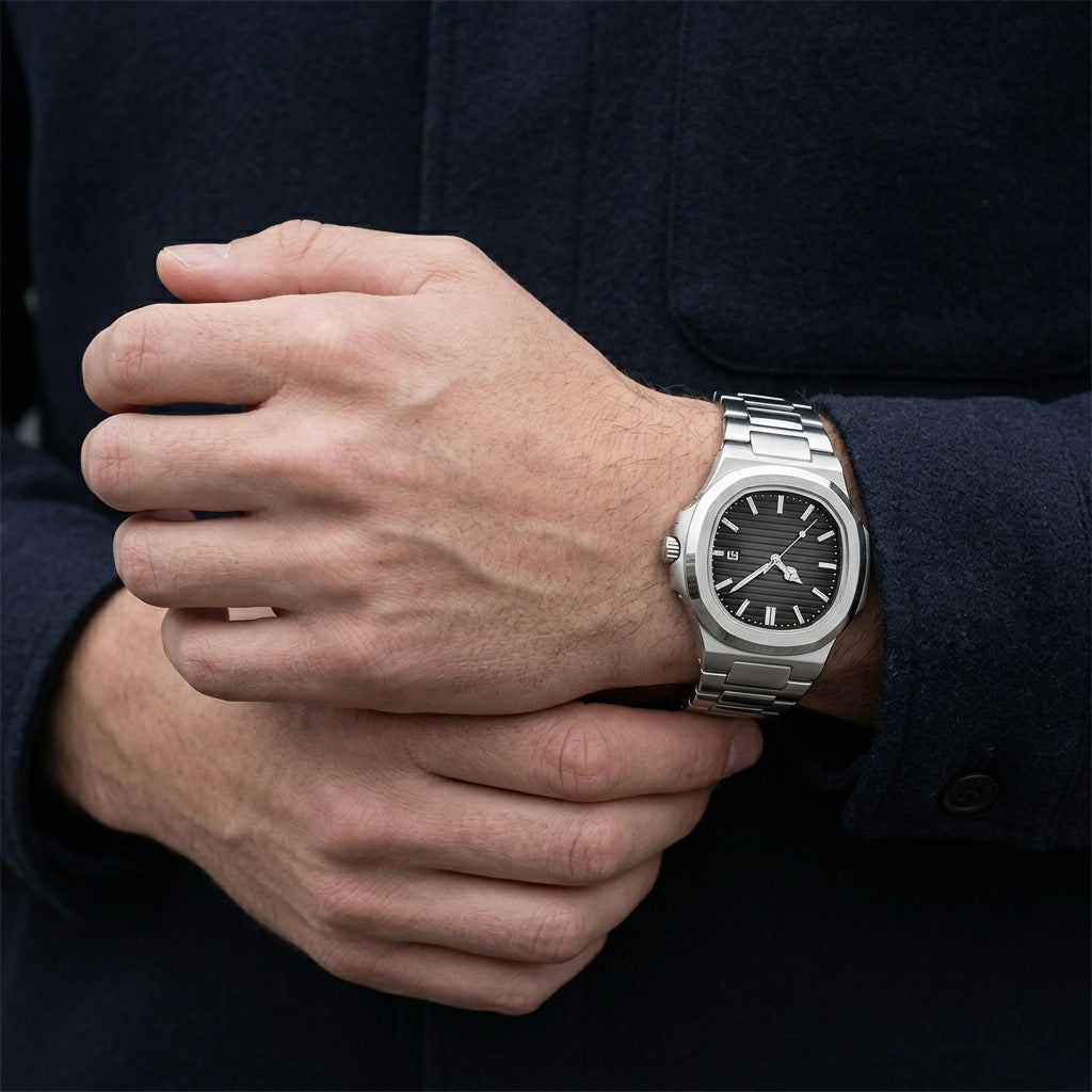 Saint Swiss Amalfi – men's watch lifestyle close-up